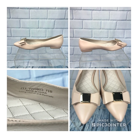 Cole Haan Tan Leather Bow Ballet Flats 7.5 - Picture 8 of 8